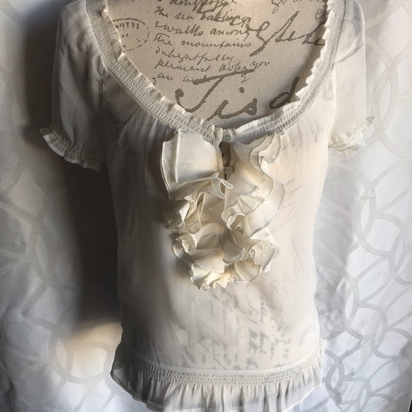 A&F S Ivory See through Blouse - Picture 2 of 8